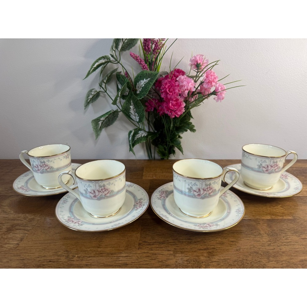 Noritake‎ Magnificence Cup & Saucer Sets Bone China Japan Pink Roses Gold